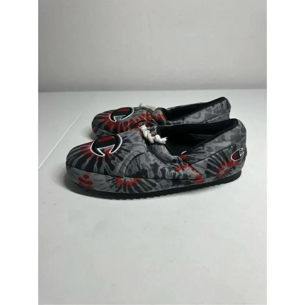 Men's Champion University Slippers 'Tie Dye Black Scarlet' CP101331M Men’s Sz 9
